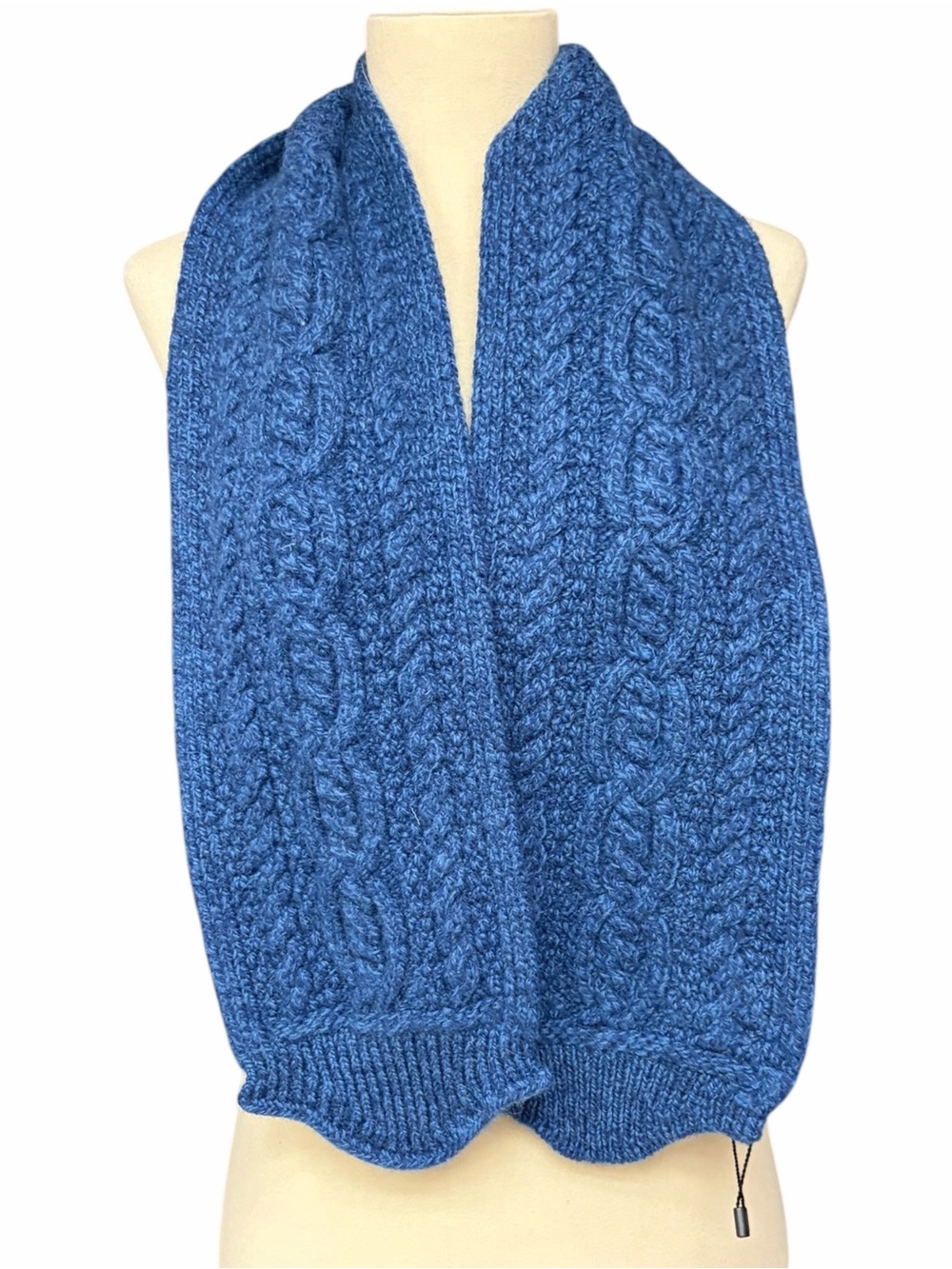 Blarney Woollen Mills Blue Merino Wool Aran Shoulder Wrap Ireland